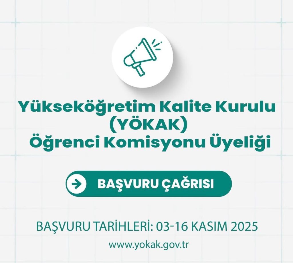 YÖKAK Öğrenci Kalite Komisyonu Üyeliği Başvuru Duyurusu